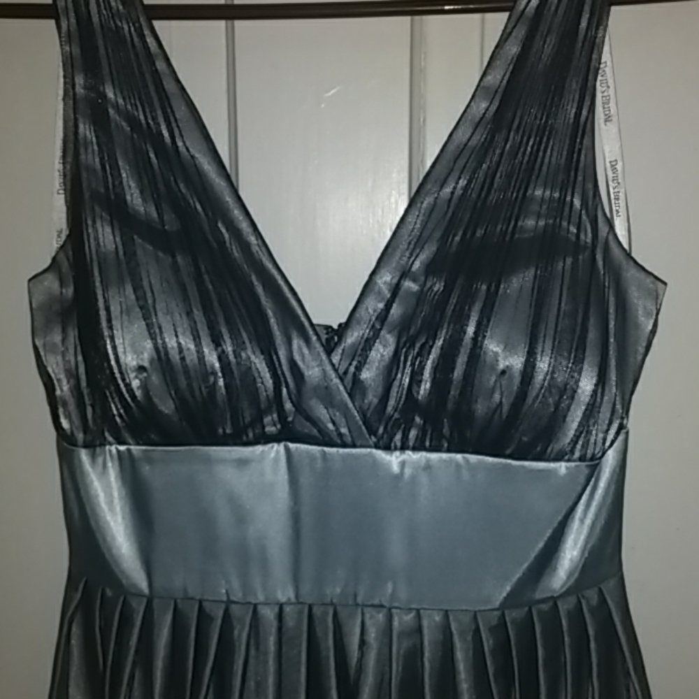 David's Bridal Light Blue and Black dress